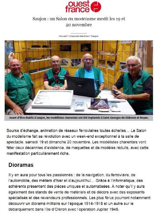 Exposition à Saujon (Charente-Maritime) novembre 2022